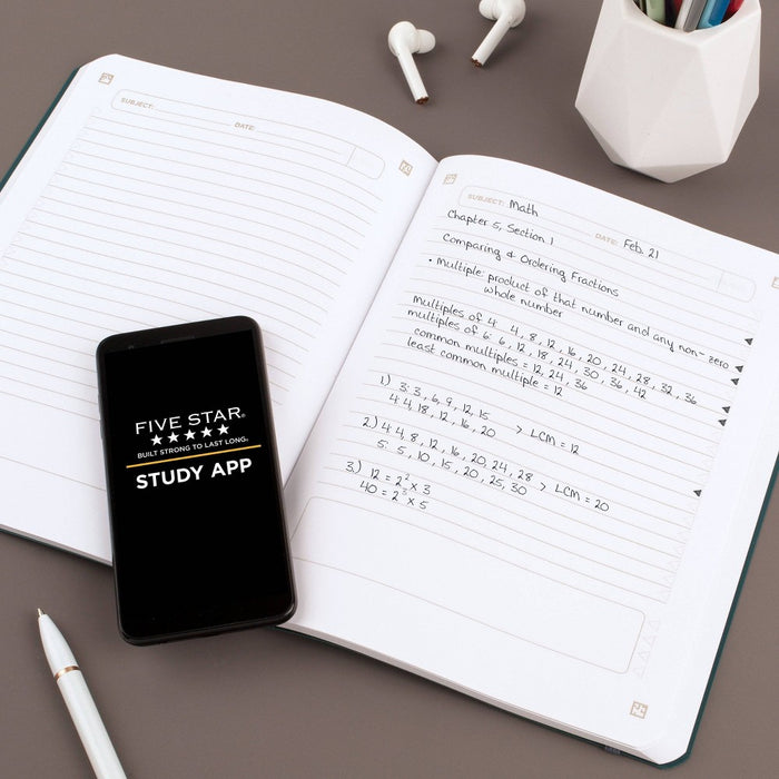Five Star 100 Sheets College Ruled Premium Composition Book with Bungee & Unique Fill Peacock