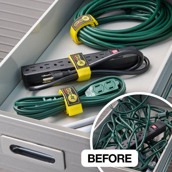 LOT OF 3!!! Wrap-It Quick Storage Straps 12" 6pk Yellow LOT OF 3