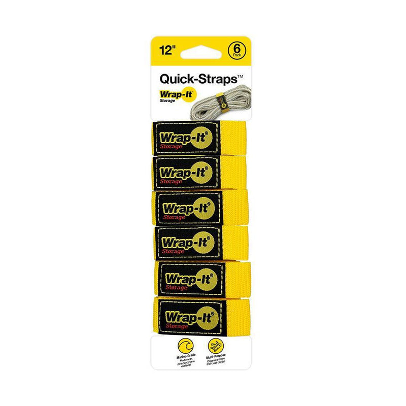 Wrap-It Quick Storage Straps 12" 6pk Yellow LOT OF 3