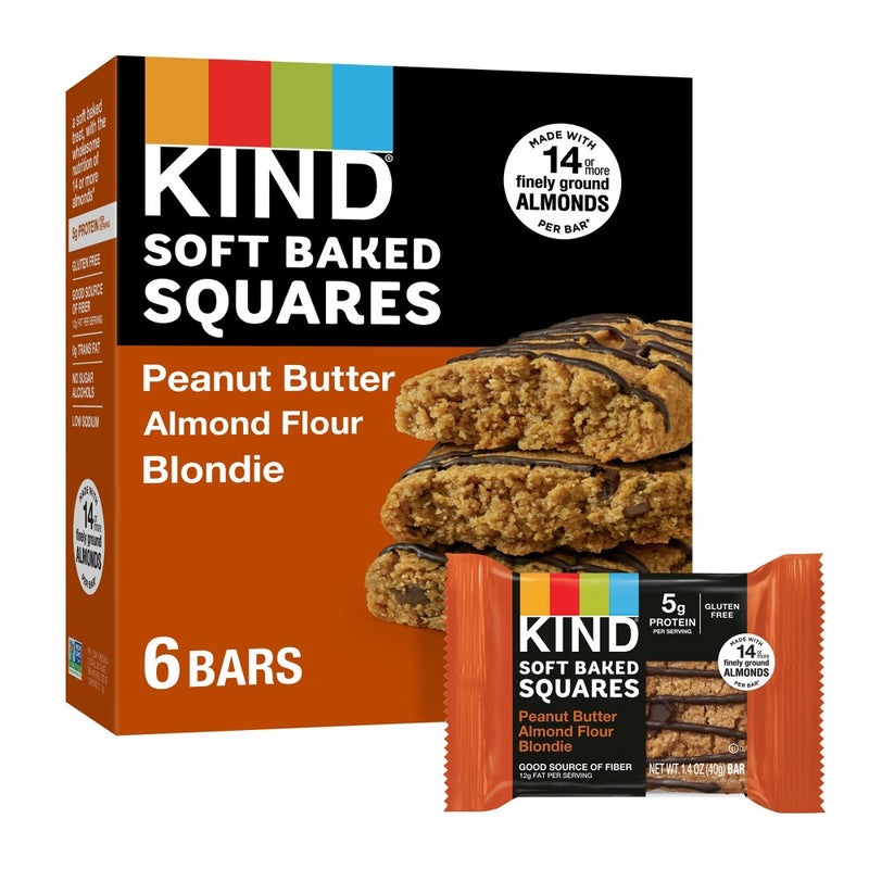 KIND Soft Baked Squares Peanut Butter Almond Flour Blondie - 6ct/8.5oz