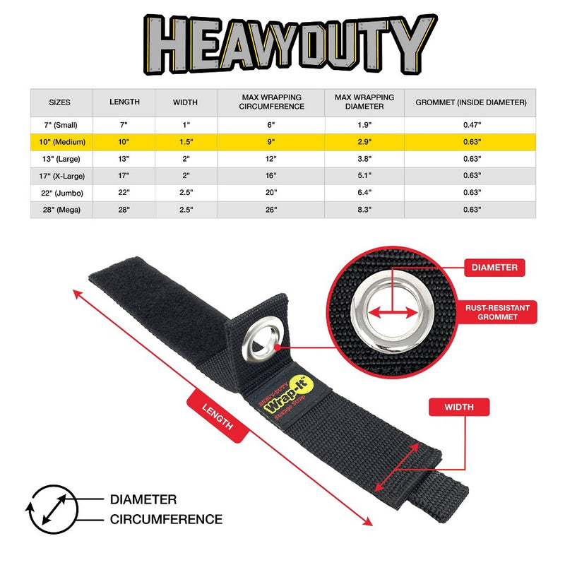 Wrap-It Heavy Duty Storage Straps 10" 3pk LOT OF 2