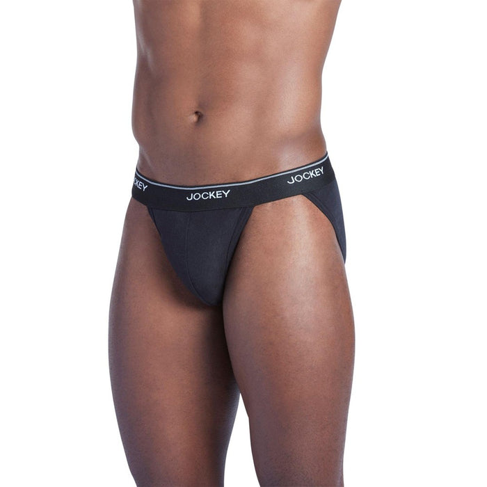 Jockey Mens Elance String Bikini - 2 Pack L Black