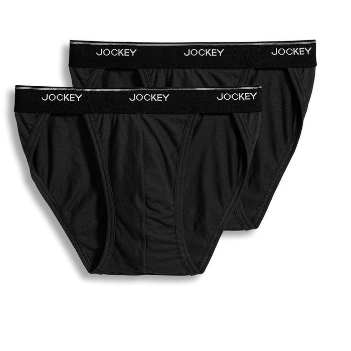 Jockey Mens Elance String Bikini - 2 Pack L Black
