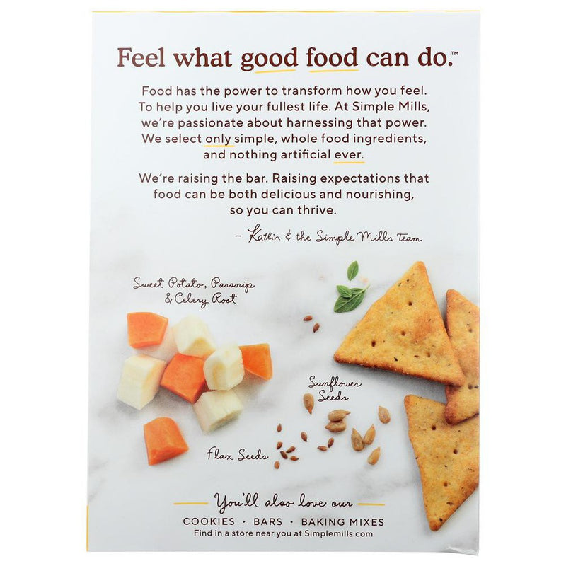 Simple Mills Mediterranean Herb Veggie Flour Pita Crackers - Case of 6/4.25 oz