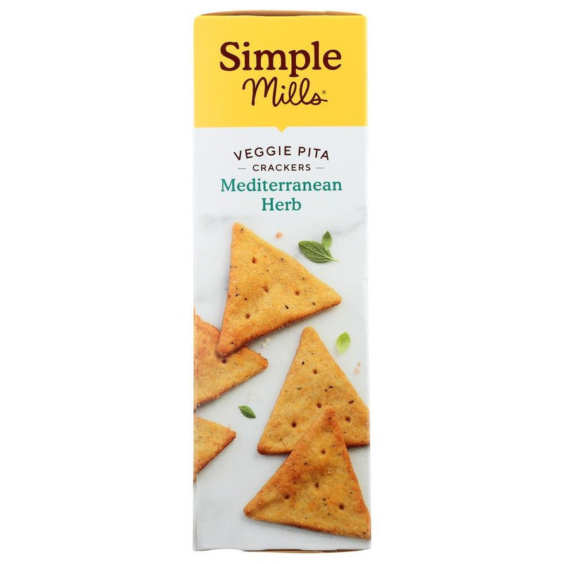 Simple Mills Mediterranean Herb Veggie Flour Pita Crackers - Case of 6/4.25 oz