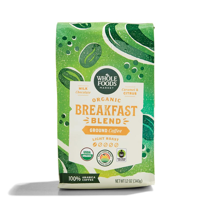 WHOLE FOODS MARKET Organic Ground Breakfast Blend Coffee, 12 OZ