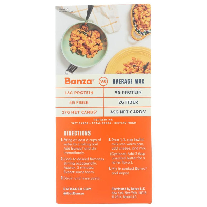 Banza Mac and Cheese Chickpea Pasta Shells & Classic Cheddar