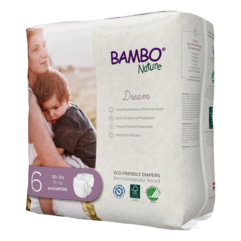 Bambo Nature Dream Disposable Diapers, Eco-Friendly, Size 6, 24 Count, 1 Pack