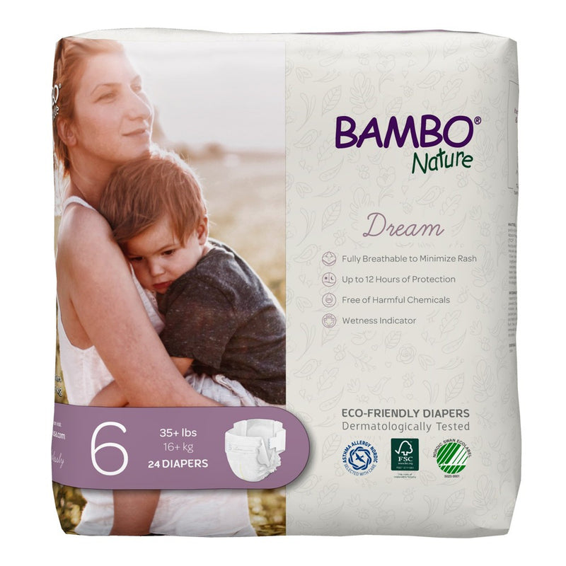 Bambo Nature Dream Disposable Diapers, Eco-Friendly, Size 6, 24 Count, 1 Pack