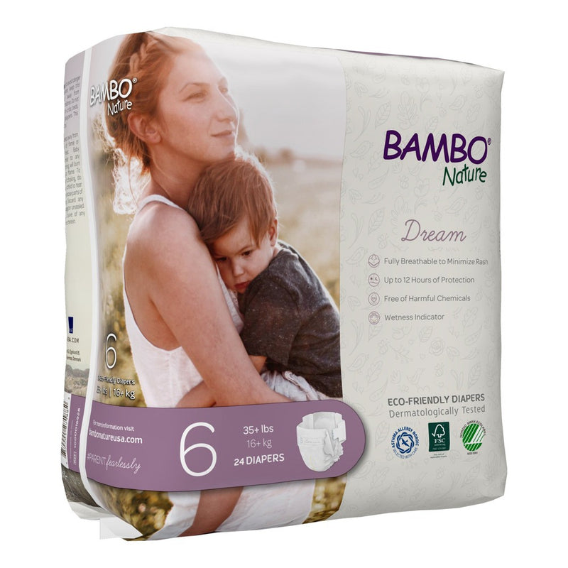 Bambo Nature Dream Disposable Diapers, Eco-Friendly, Size 6, 24 Count, 1 Pack