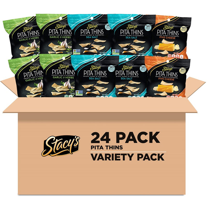 Stacy's Pita Thins, Variety Pack, 1 Ounce (Pack Of 24)