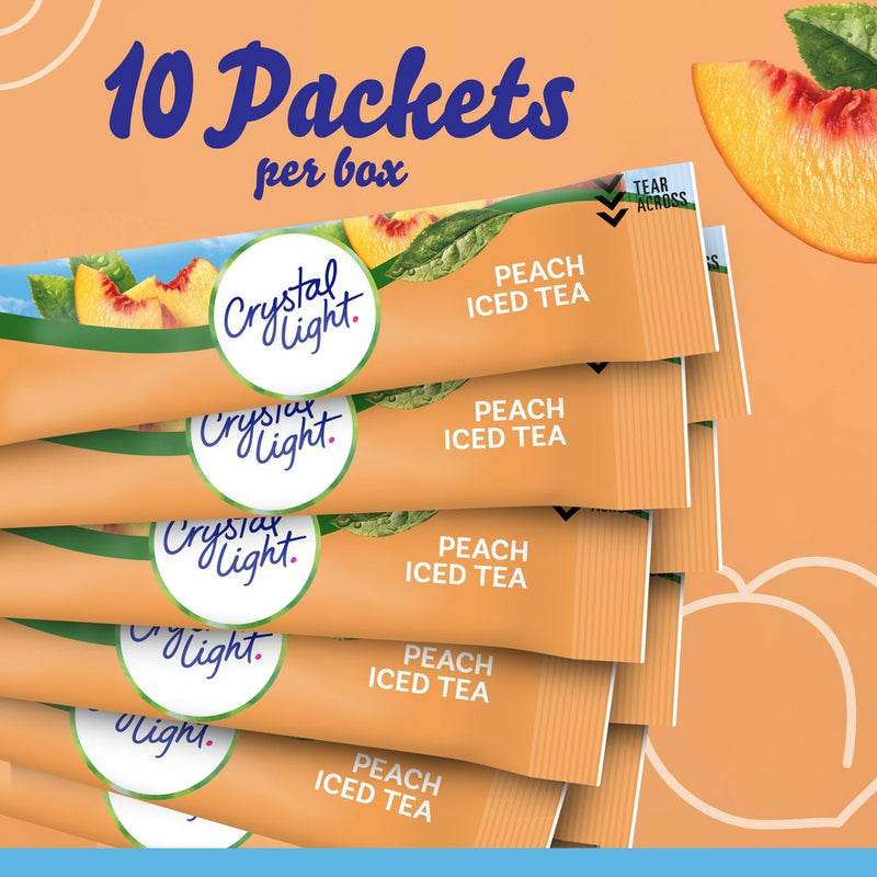 Crystal Light On The Go Peach Iced Tea Drink Mix - 10pk/0.07oz