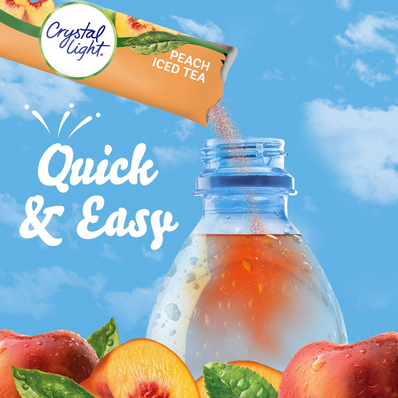 Crystal Light On The Go Peach Iced Tea Drink Mix - 10pk/0.07oz