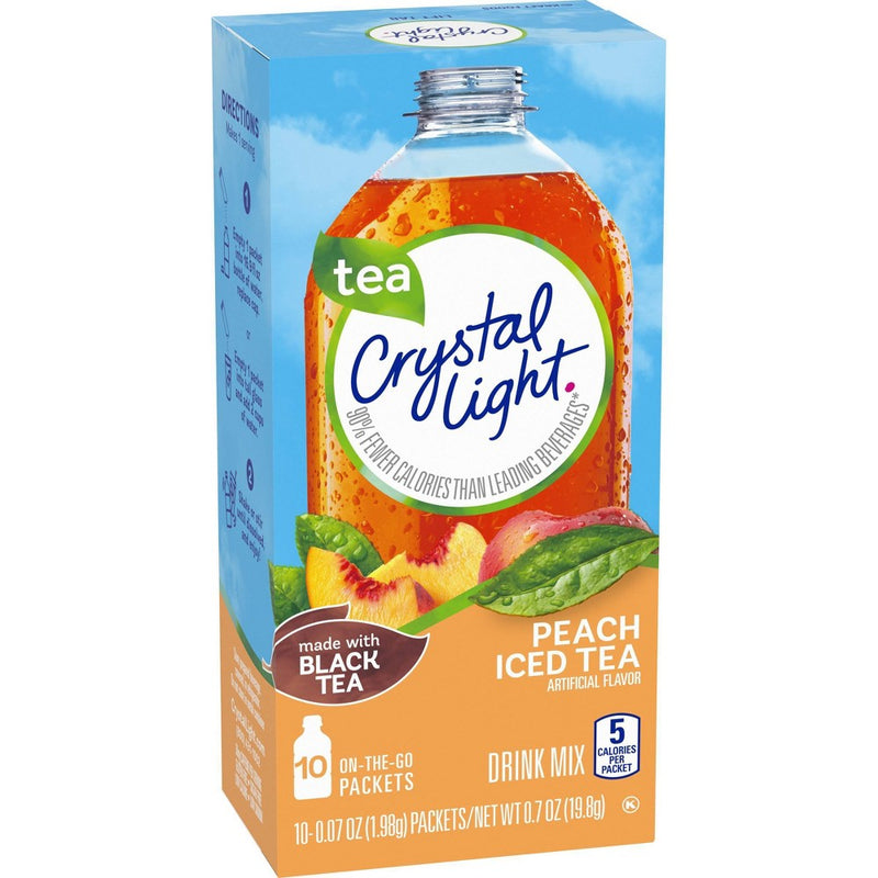 Crystal Light On The Go Peach Iced Tea Drink Mix - 10pk/0.07oz