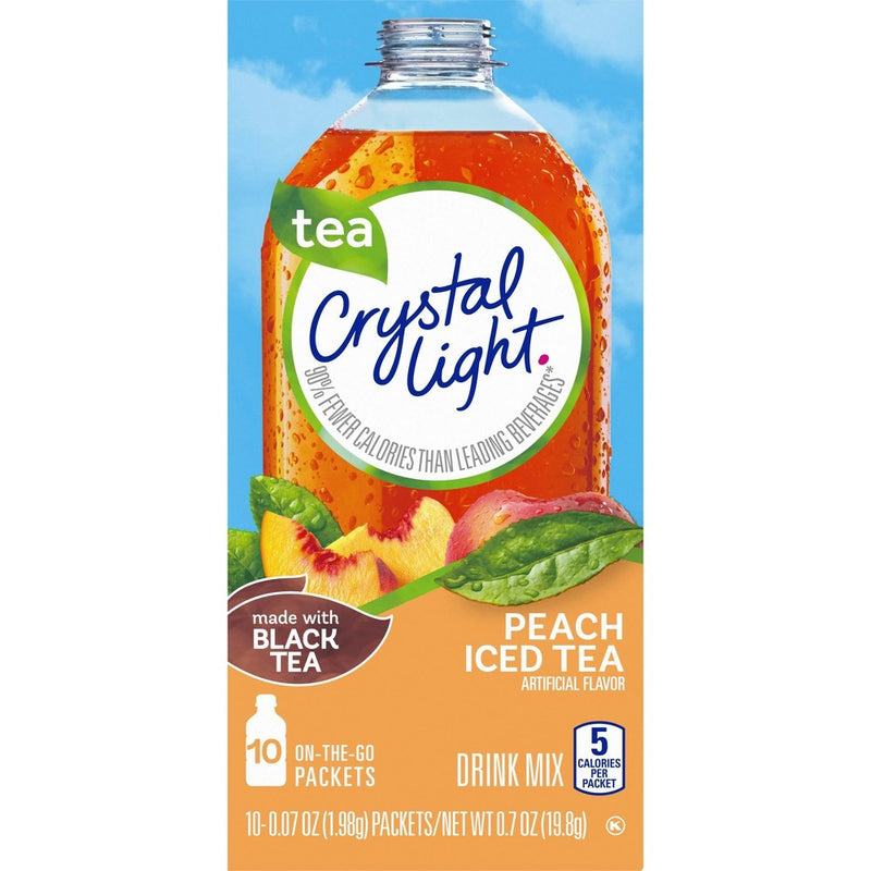 Crystal Light On The Go Peach Iced Tea Drink Mix - 10pk/0.07oz