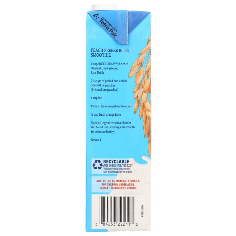 Rice Dream Organic Original Unsweetened Rice Drink - Case of 12/32 oz (LOCAL PICKUP ONLY)