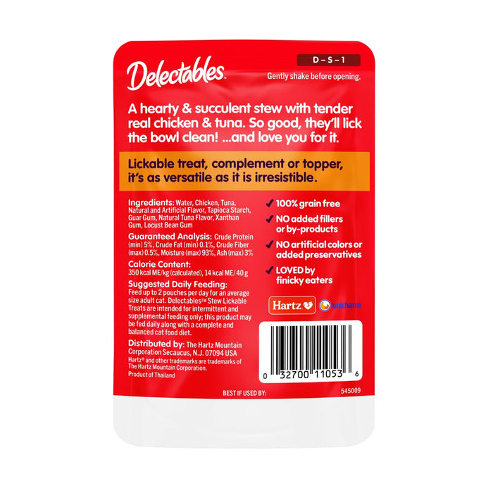 Hartz Delectables Stew Chicken and Tuna Lickable Cat Treats - 1.4oz