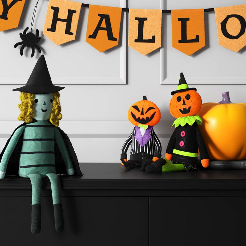 Felt Pumpkin Witch Halloween Figurine - Hyde & EEK! Boutique