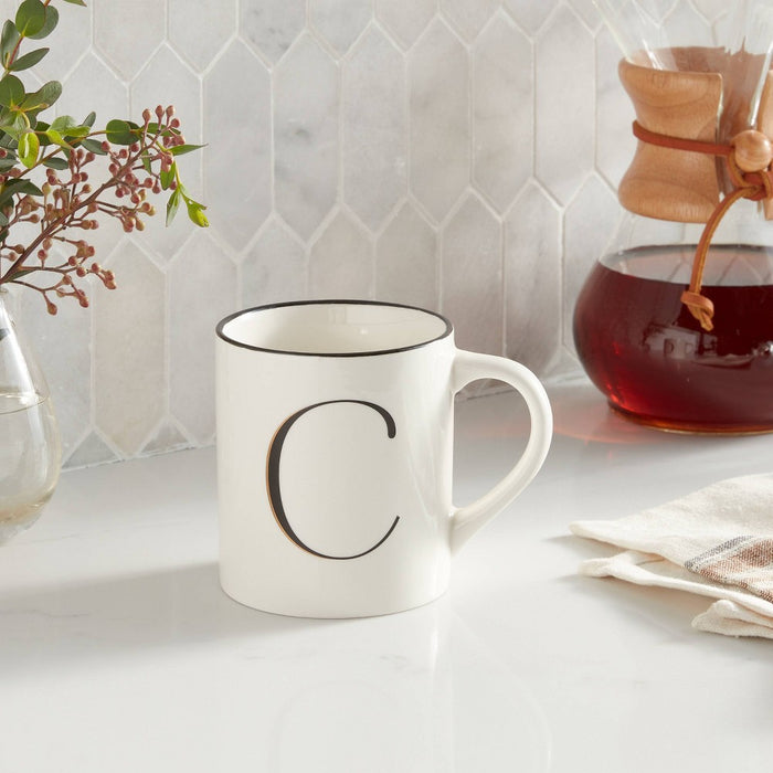 16oz Stoneware Monogram C Mug Ivory - Threshold