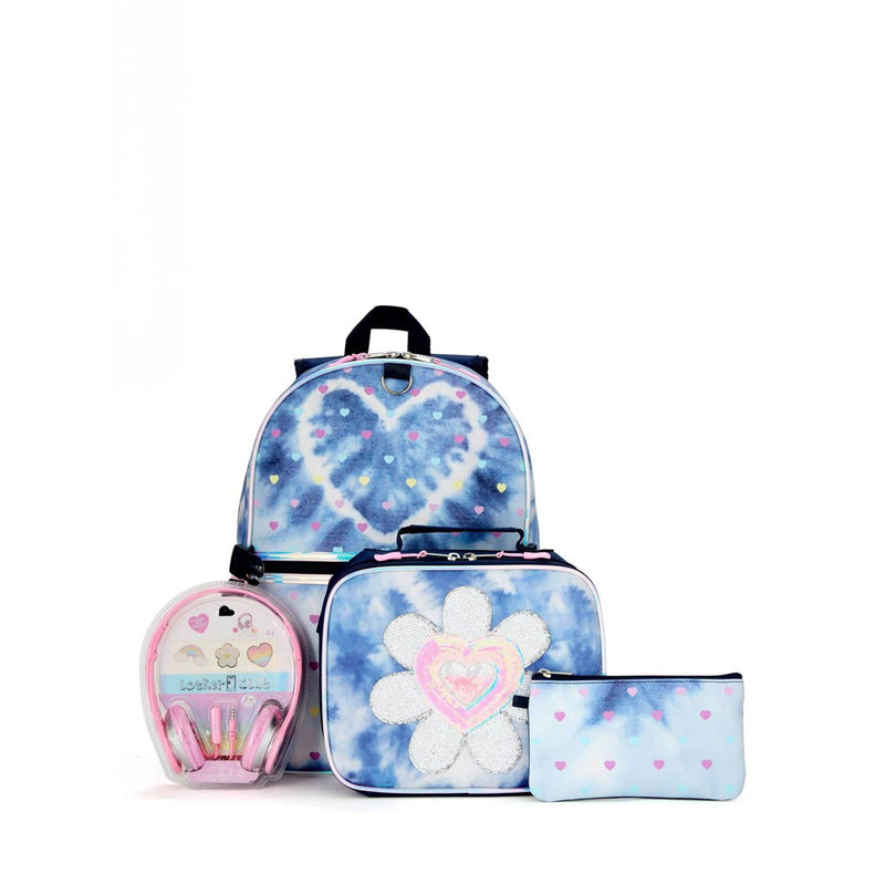 Locker Club Kids' 17" Backpack with Headphone Set - Denim Daisy
