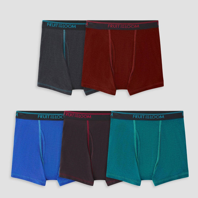 Fruit of the Loom Boys' 5pk Stretch True Comfort Boxer Briefs - Colors May Vary XL