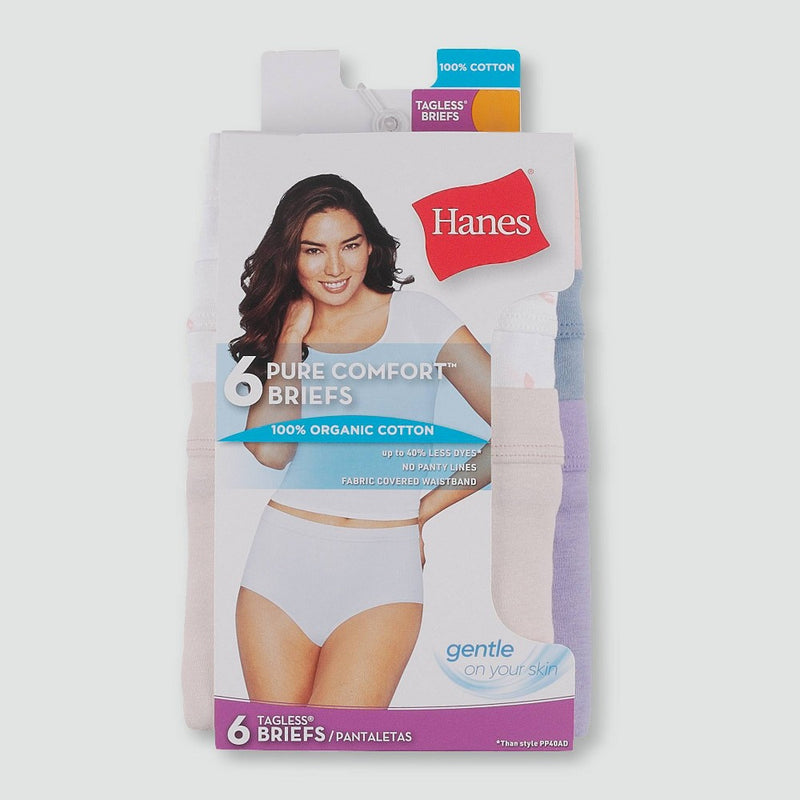 Hanes Women's 6pk Pure Comfort Organic Cotton Briefs - Colors May Vary 7