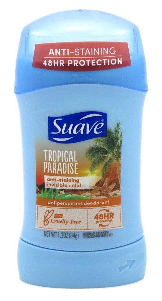 Suave Deodorant 48 Hour Tropical Paradise Invisible Solid 1.2 Ounce