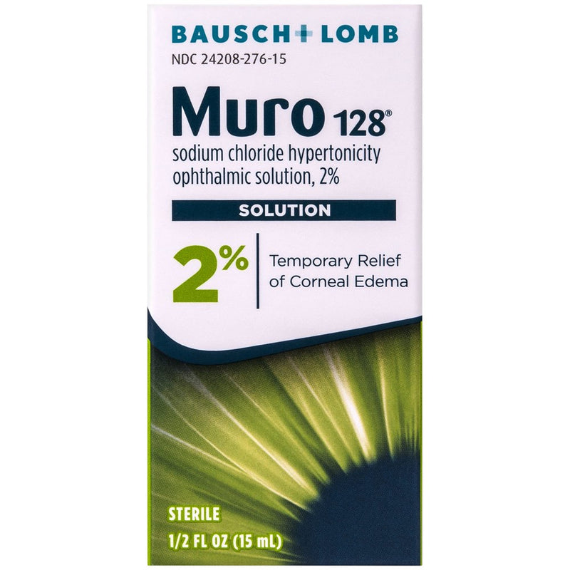 Muro 128 Eye Drops, Temporary Relief For Corneal Edema, 2% Solution, 0.5 Fl Oz