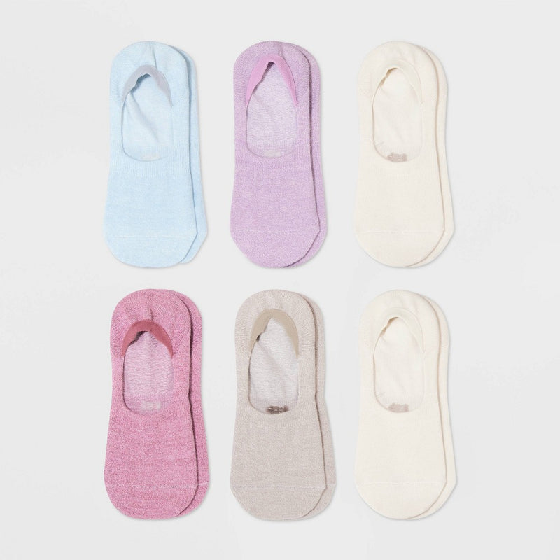 Women's 6pk Marled Pace Liner No Show Socks - All In Motion Assorted Color 4-10
