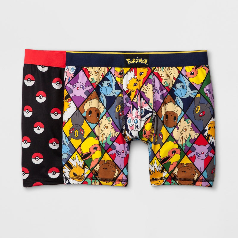 Men's Pokemon Boxer Briefs 2pk - Black L