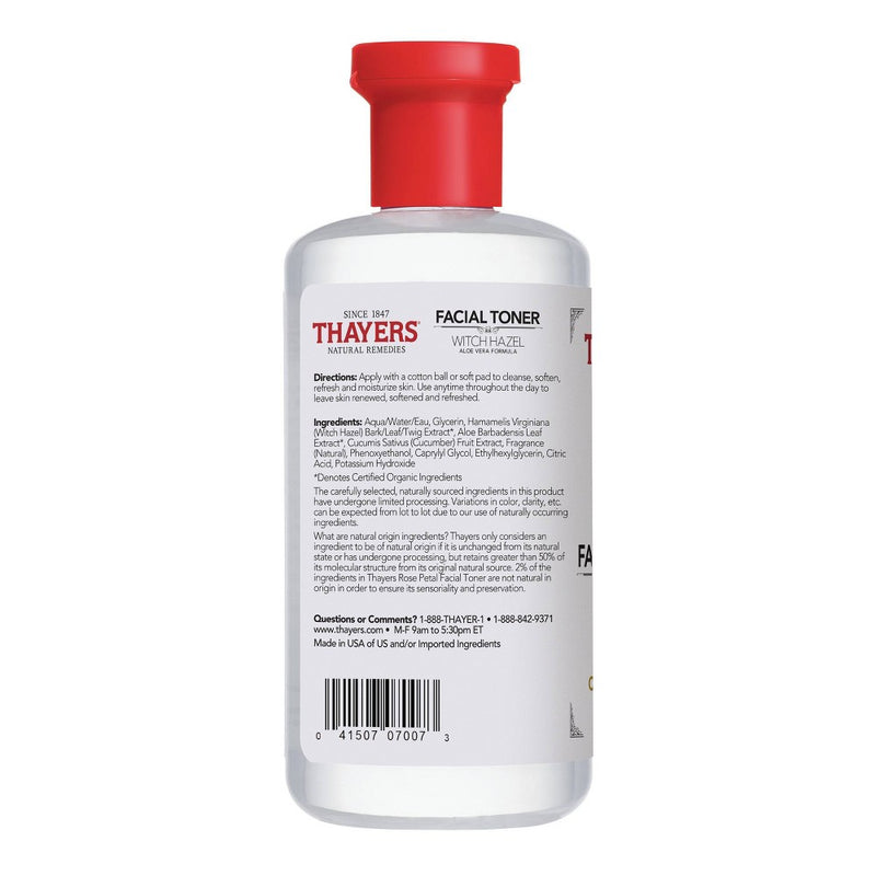 Thayers Natural Remedies Witch Hazel Alcohol Free Toner with Cucumber - 12 fl oz