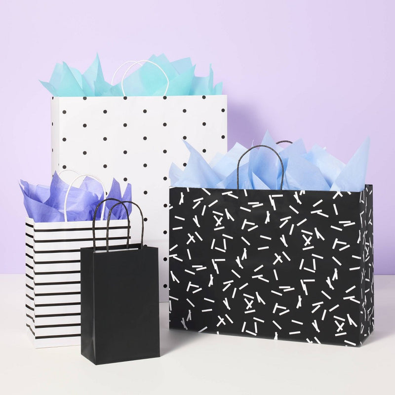 White Striped Small Gift Bag - Spritz