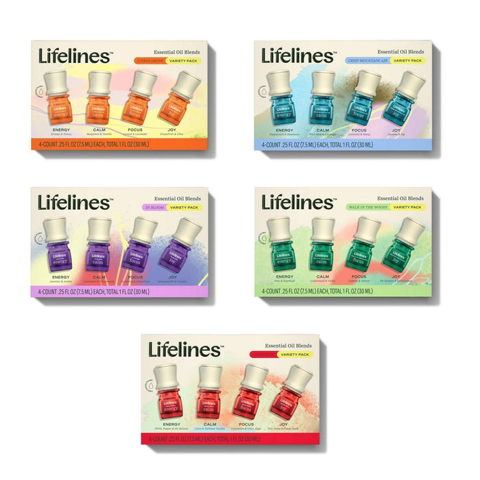 4pk Essential Oil Blends - Walk In The Woods - Lifelines: Cypress & Pine Aroma, Precision Pump