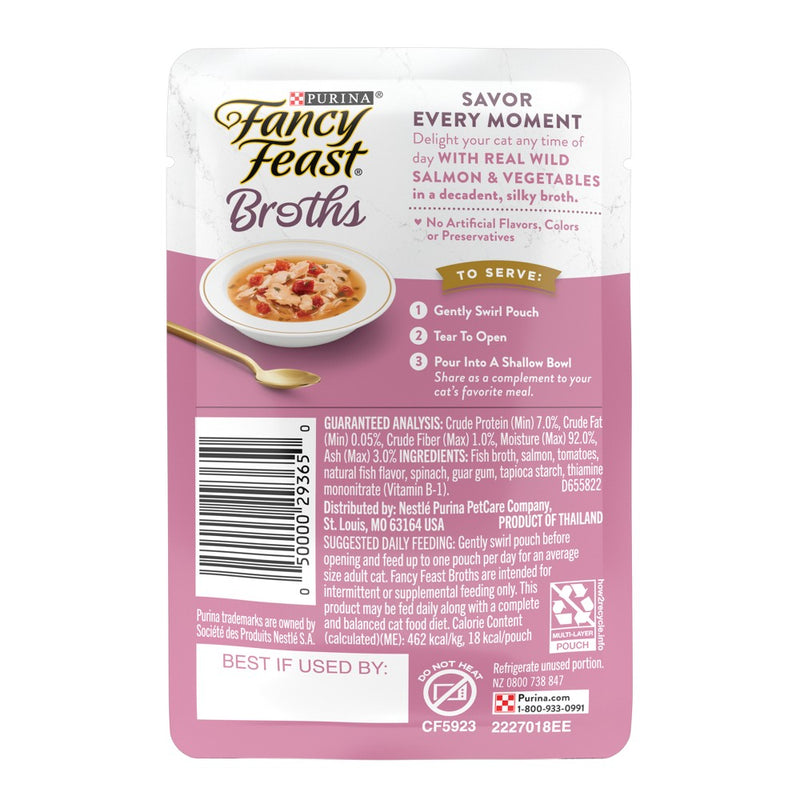 Purina Fancy Feast Lickable Broths Classic Wet Cat Food with Salmon, Fish and Seafood Flavor - 1.4oz