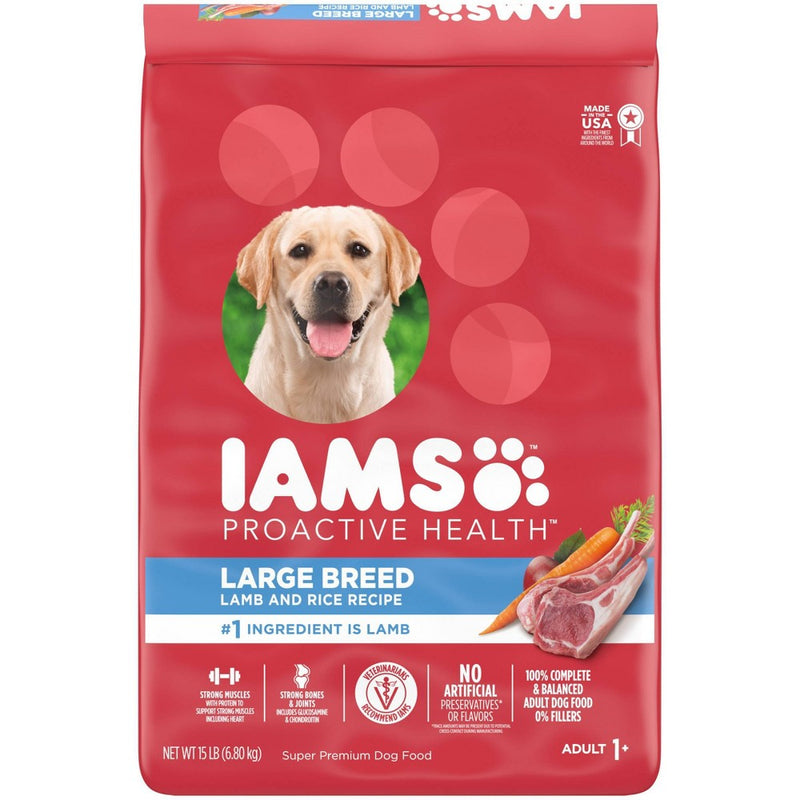 IAMS Proactive Health Lamb & Rice Recipe Large Breed Adult Dry Dog Food - 15lbs (LOCAL PICKUP ONLY)