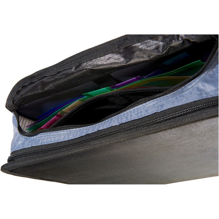 Case-it 3" Nylon Round Ring Zip Binder with Internal/External Pockets Black