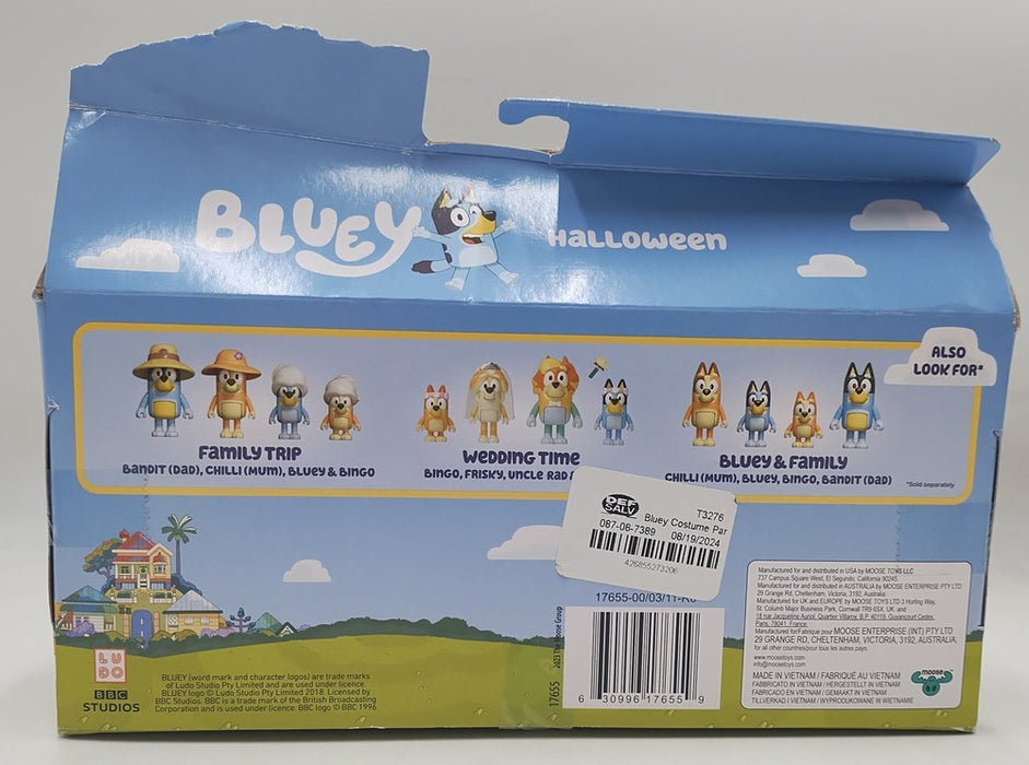 Bluey Costume Party Figures 4pk *SEE DETAILS*