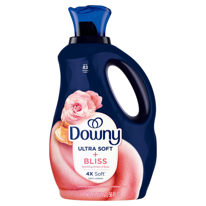 Downy Ultra Soft + Bliss Sparkling Amber & Rose Liquid Fabric Softener - 56 fl oz