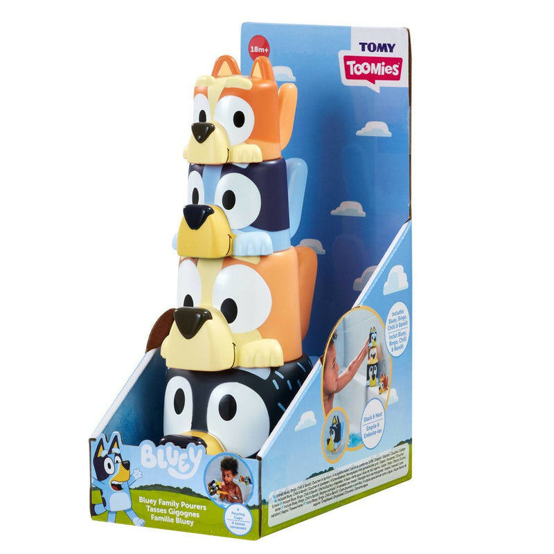 Tomy Bluey Family Pourers - Nesting, Stacking Cups Bath Toy
