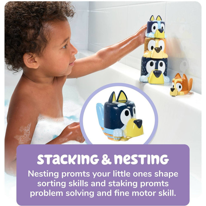 Tomy Bluey Family Pourers - Nesting, Stacking Cups Bath Toy