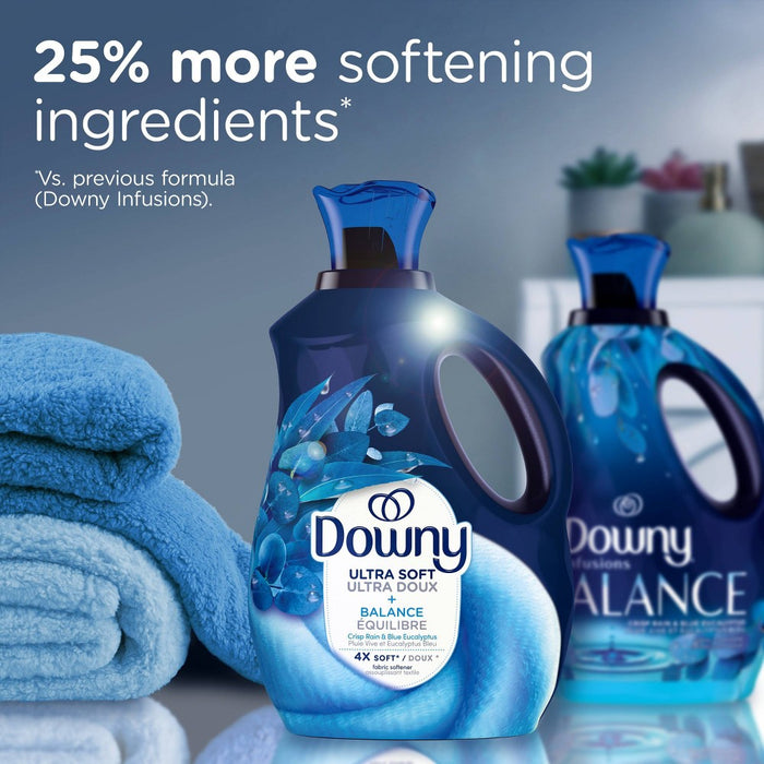 Downy Ultra Soft + Balance Crisp Rain & Blue Eucalyptus Liquid Fabric Softener - 93 fl oz