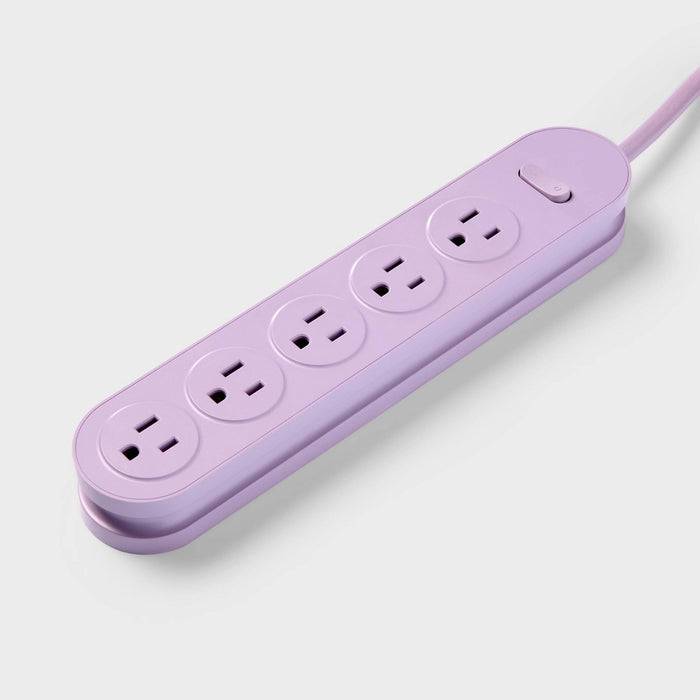 5 Outlet Power Strip 6' Cord Purple - Heyday