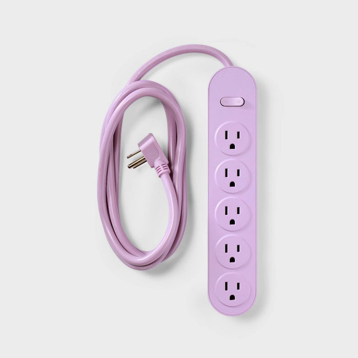 5 Outlet Power Strip 6' Cord Purple - Heyday