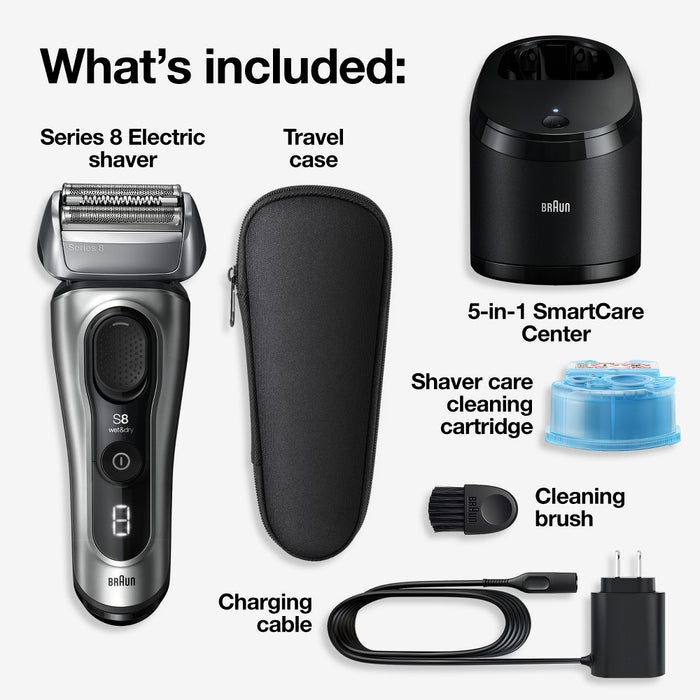 BRAUN SERIES 8-8567CC RECHARGEABLE WET & DRY SHAVER + SMARTCARE CENTER