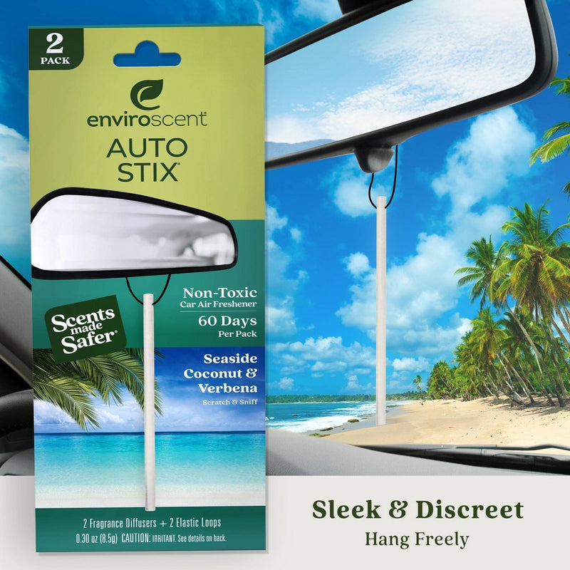 Enviroscent Auto Stix 2pk Seaside Coconut and Verbena