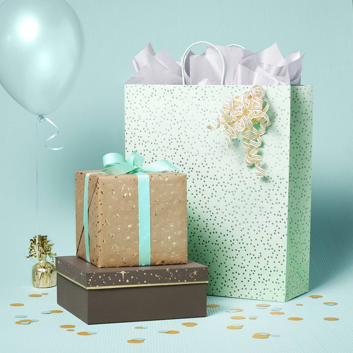 Brown Gold Foil Speckled Gift Wrap - Spritz