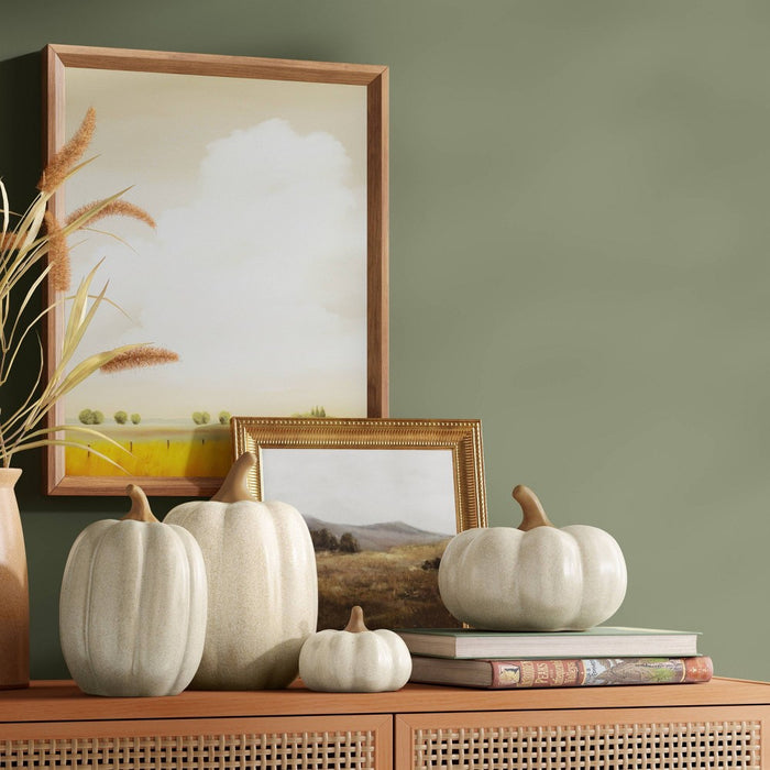 Large Ceramic Pumpkin Figurine Cream - Threshold