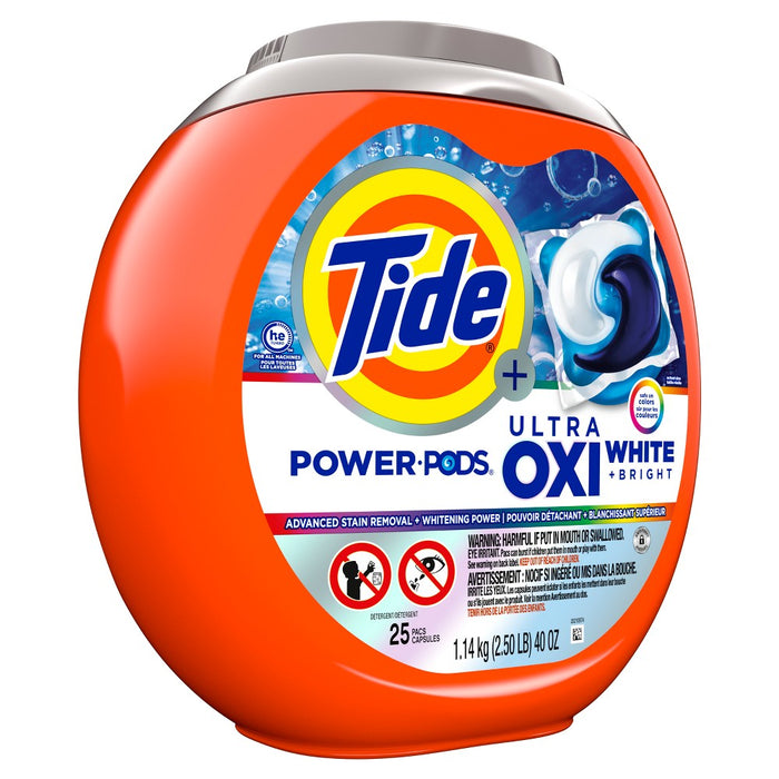 Tide Power Pods Ultra Oxi Whitening HE Compatible Laundry Detergent - 25ct