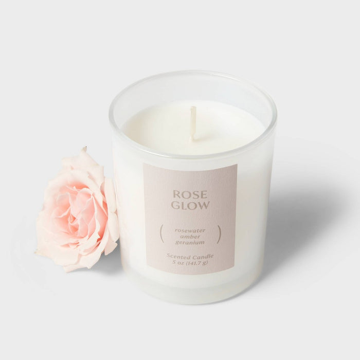 5oz Glass Jar Candle Rose Glow - Threshold
