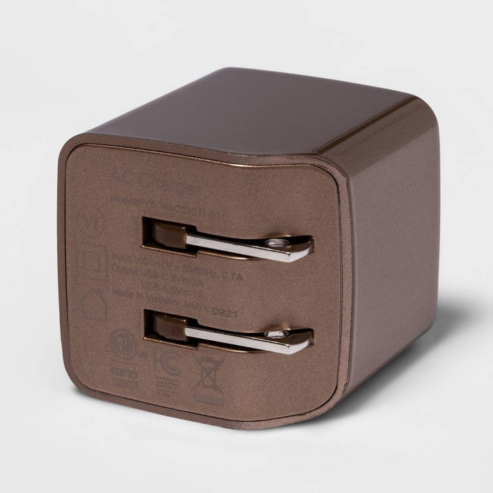 2-Port 20W USB-A and USB-C Wall Charger - heyday Metallic Gold